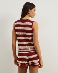 Atmos&Here - Reena Stripe Knitted Shorts