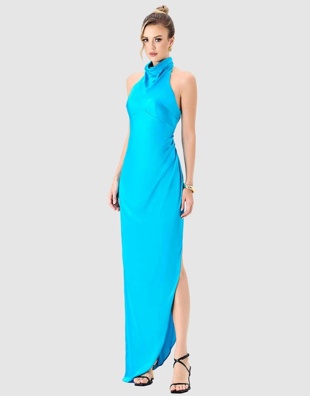 Bariano - Aaliyah High Neck Cowl Gown