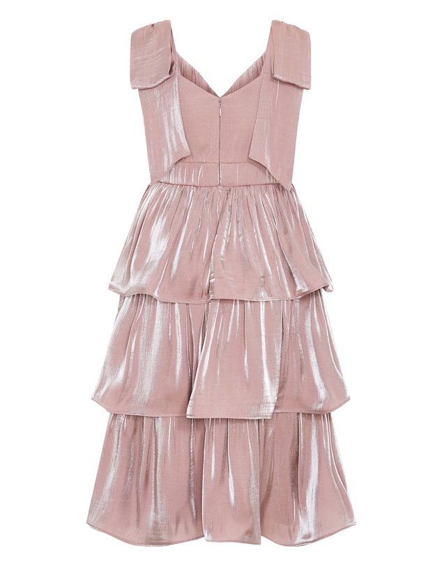 City Chic - Plus size Betty Bow Midi Dress - pink champagne