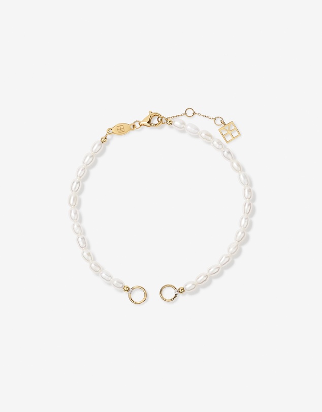 Michael Hill - 3-3.5mm Cultured Freshwater Pearl Open Chain Bracelet in 10kt Yellow Gold
