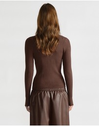 Decjuba - D-Luxe Knit Zip Long Sleeve Top