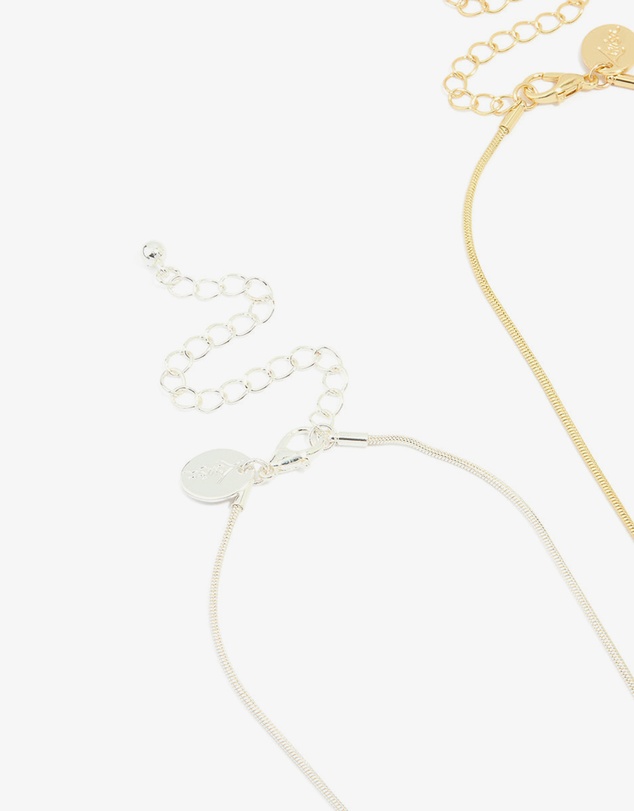 Lovisa - Mixed Metal Pebble Pendant Necklaces 2-Pack