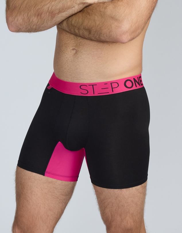 STEP ONE - Boxer Brief - Black & Pink