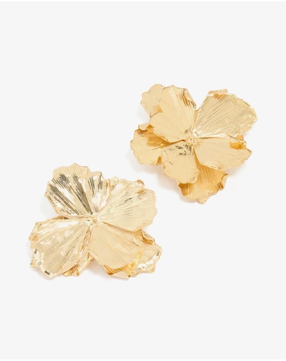 Lovisa - Gold Plated Large Organic Petal Flower Earrings