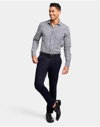 Brooksfield - ABSTRACT FLORAL PRINT REG FIT BUSINESS SHIRT