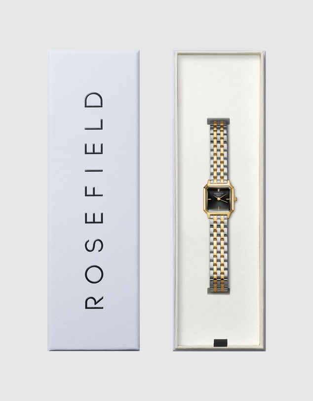 Rosefield - Boxelle Black Gold Silver Duotone Bracelet Watch