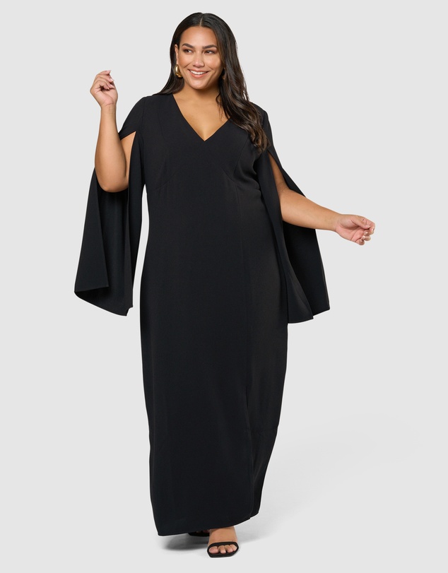 Pink Dusk by Curve Project - Main Character Maxi Cape Dress