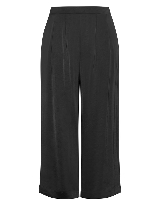 City Chic - Plus size Helena Wide Leg Satin Pant - black