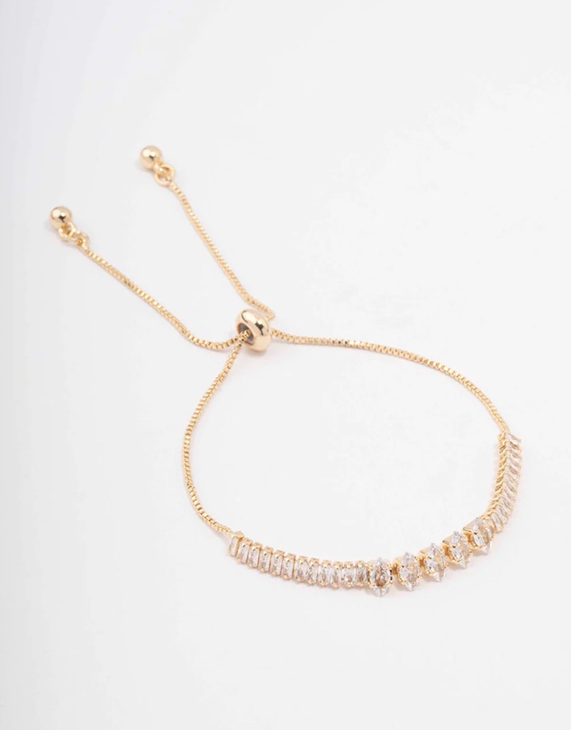 Lovisa - Gold Plated Brass Marquise Baguette Bracelet