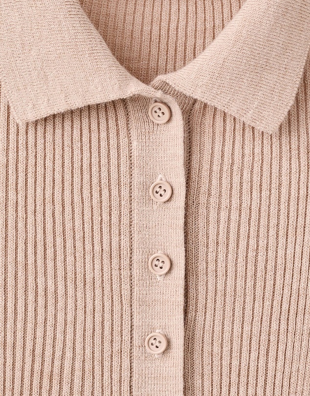 M.N.G - Ribbed Knitted Polo-Neck Playsuit