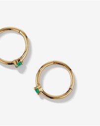 Michael Hill - 10mm Emerald Accent Sleepers in 10kt Yellow Gold