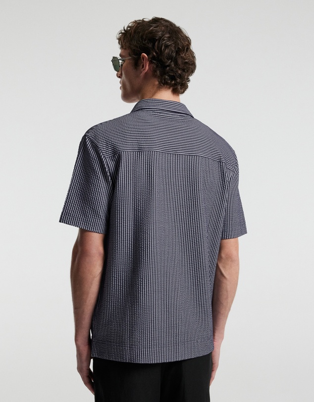 Calibre - Stripe Zip Through Shirt Navy