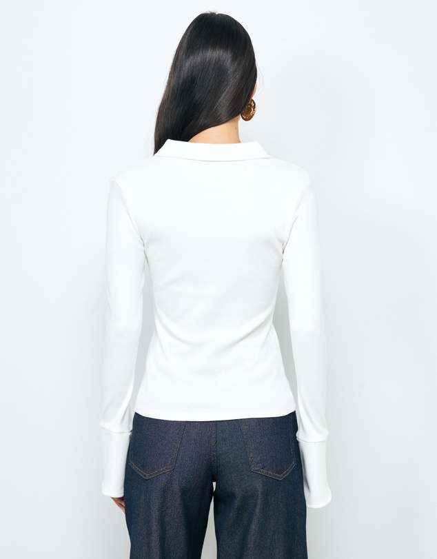 AERE - Indie LS Rib Polo Top