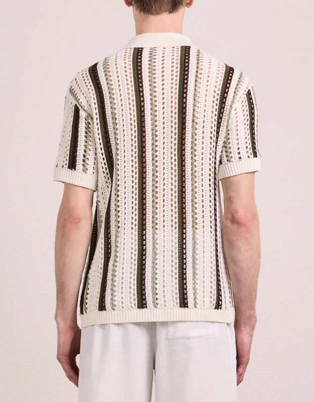 Frescobol Carioca - Pinto Cotton Stripe Crochet SS Shirt