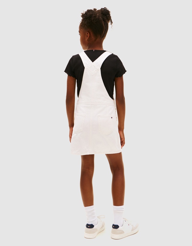 Tommy Hilfiger - Heritage Logo Pocket Denim Dungaree Dress - Kids