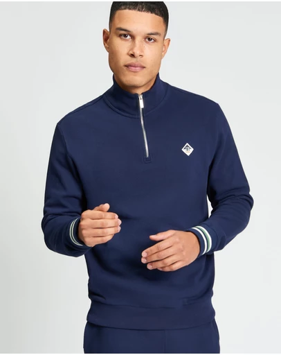 Ben Sherman - Textured Half Zip Sweatshirt
