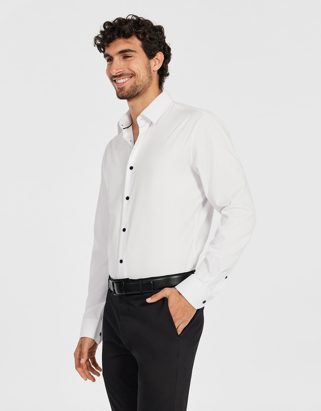 Tarocash - Cy Slim Textured Bamboo Shirt