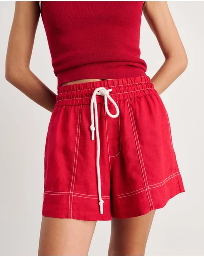 Jag - Gigi Linen Pull On Short - ICONIC EXCLUSIVE