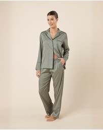Gingerlilly - Kienna Geo Printed Silky Satin PJ Set