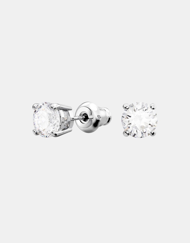 Swarovski - Matrix Tennis set, Round cut, White, Rhodium plated