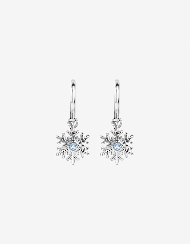 Michael Hill - Snowflake Drop Earrings with Blue Topaz in Sterling Silver