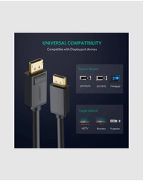 Ugreen - UGREEN 10211 4K DisplayPort 1.2 Cable 2M Male to Male