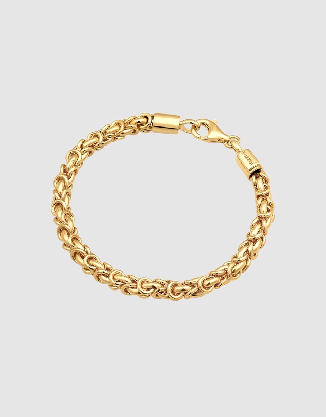 Kuzzoi - ICONIC EXCLUSIVE - Classic Byzantine Chain Bracelet in Gold-Plated 925 Sterling Silver