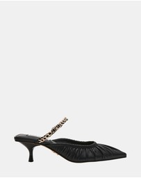 Steve Madden - Small-Talk Black Leather Heels