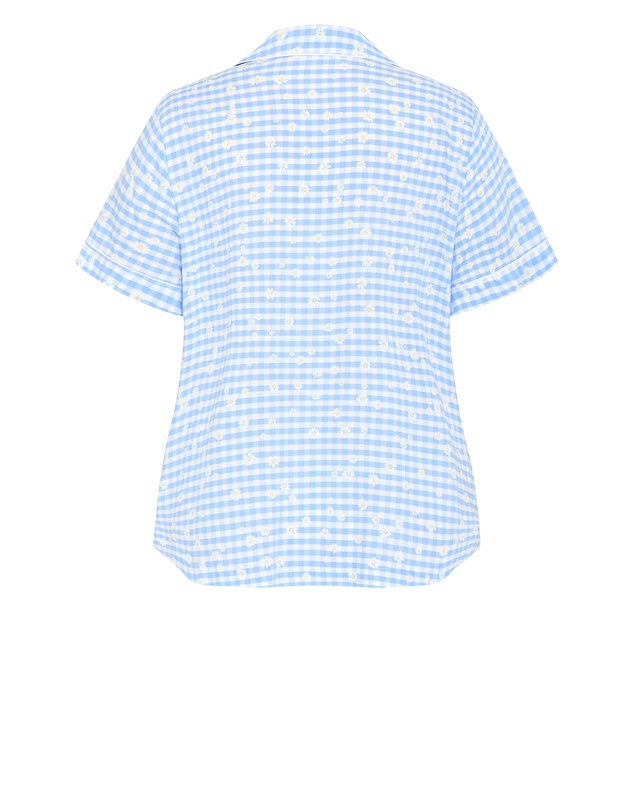 City Chic - Kitty Check Print Pyjama Shirt