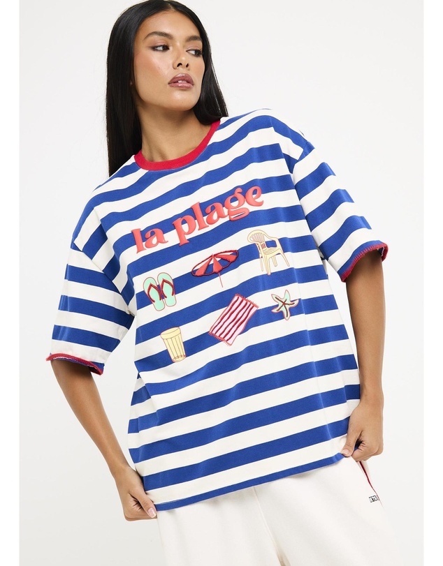 Subtitled - La Plage Stripe Short Sleeve T-Shirt