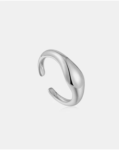 Ania Haie - Ania Haie Silver Wave Adjustable Ring