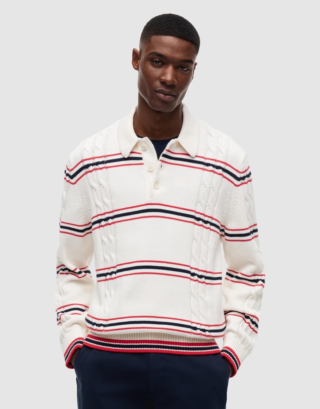 Tommy Jeans - Regular Stripe Cable Knit Polo