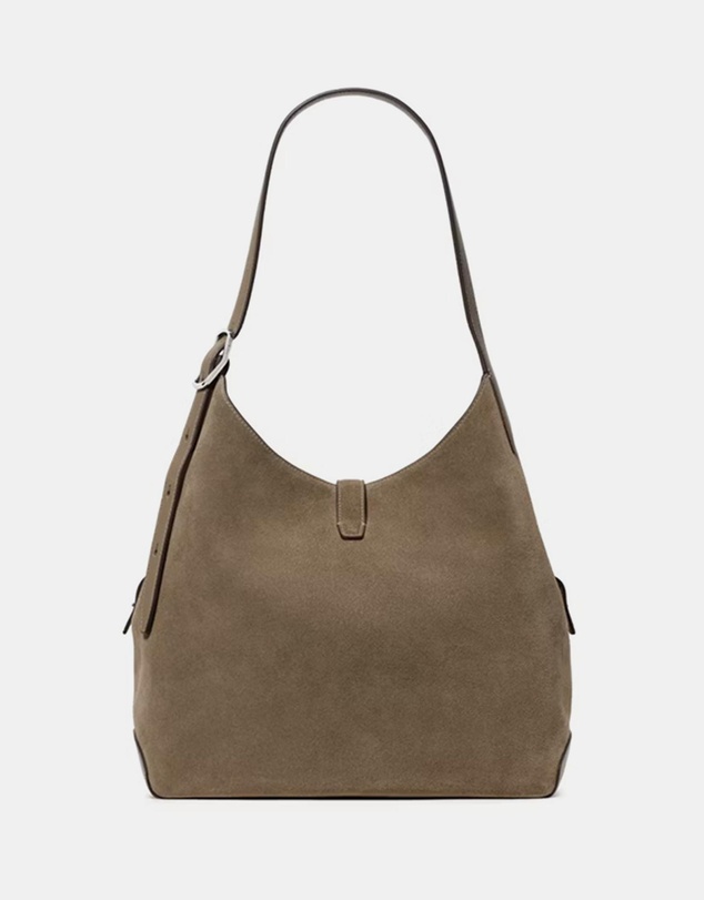 Kate Spade - Deco Pebbled Leather And Suede Large Shoulder Bag
