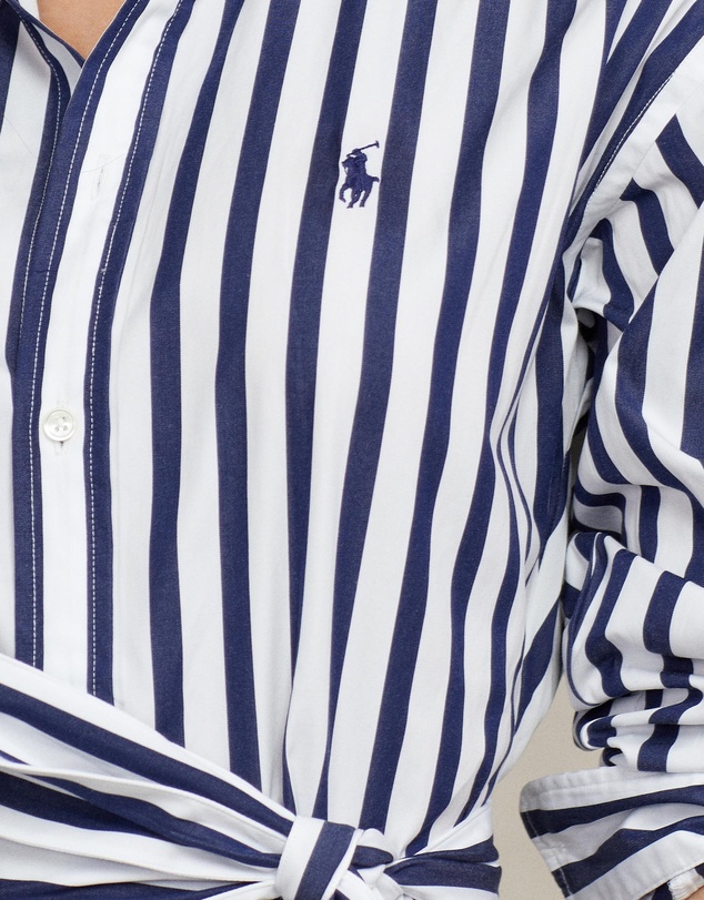 Polo Ralph Lauren - Belted Wide-Stripe Cotton Shirtdress