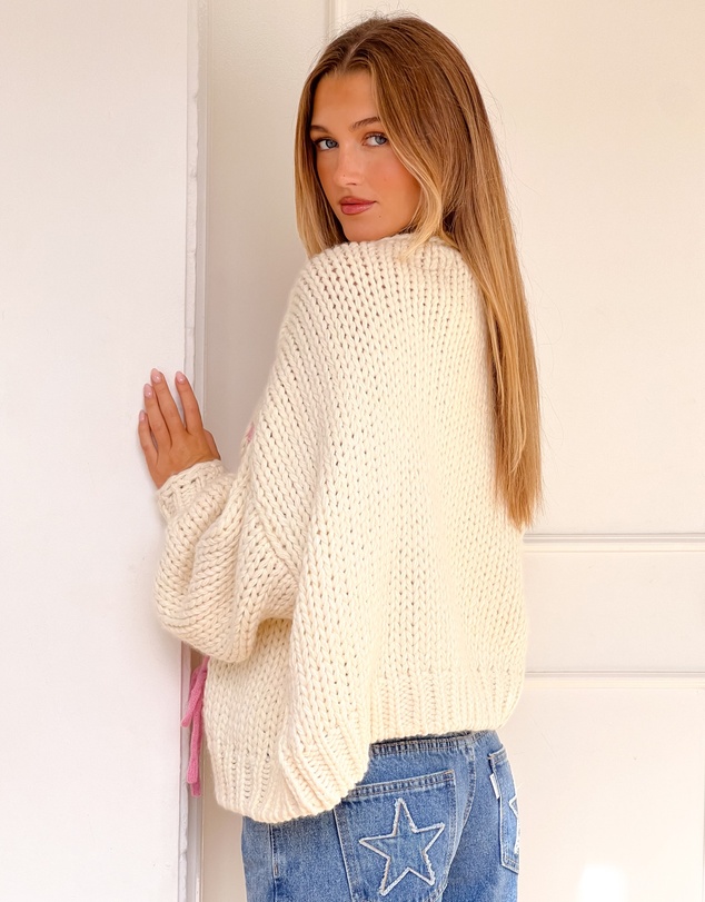 Beginning Boutique - Hattie Cream Knit Cardigan