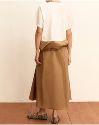 Emme - Camel Contrast Taffeta Top