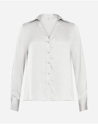 Forcast - Lila V-neck Satin Blouse