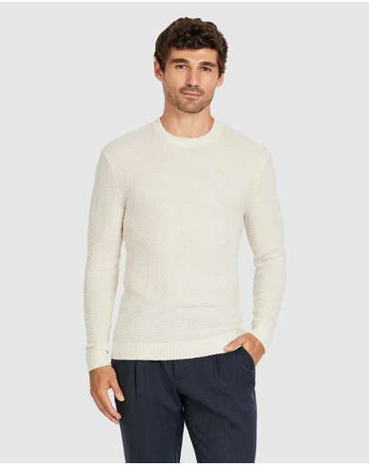 Tarocash - Louis Wool Textured Crew Knit