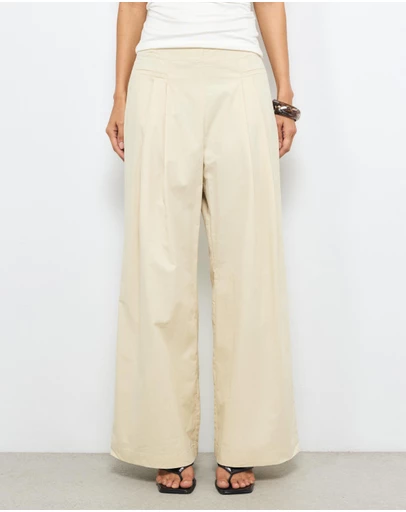 AERE - Organic Cotton High Waist Wide Leg Pants