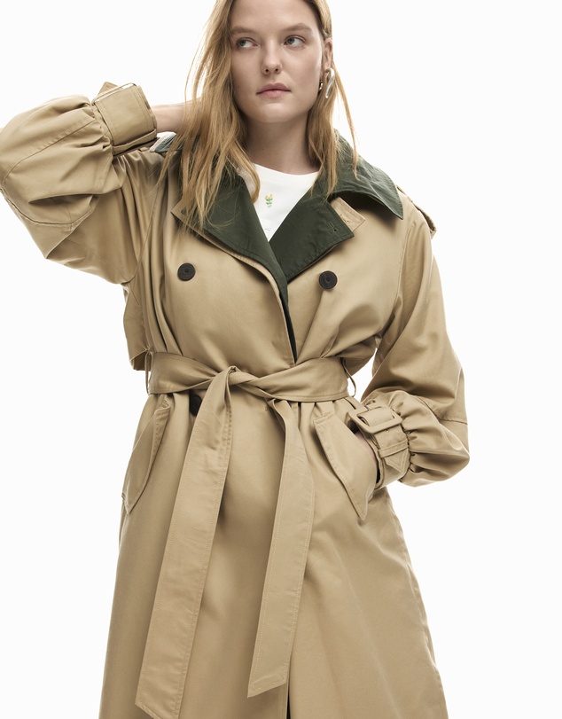 Desigual - Detachable two-tone trench coat