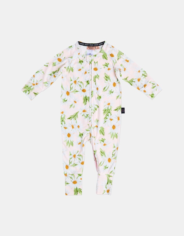 Kip&Co - Sweet Daisy Organic LS Zip Romper - Babies