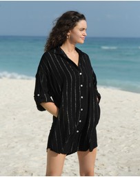 Nip Tuck Swim - Black Cassandra Bronte Beach Shirt Black