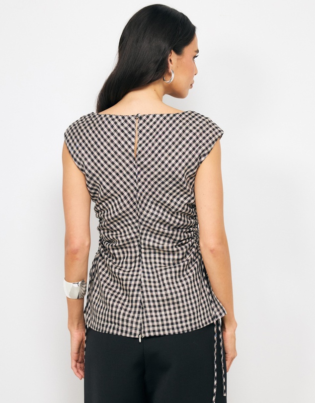 AERE - Aria Gingham Linen Top