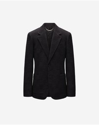 Calibre - Seersucker Check Blazer Chocolate