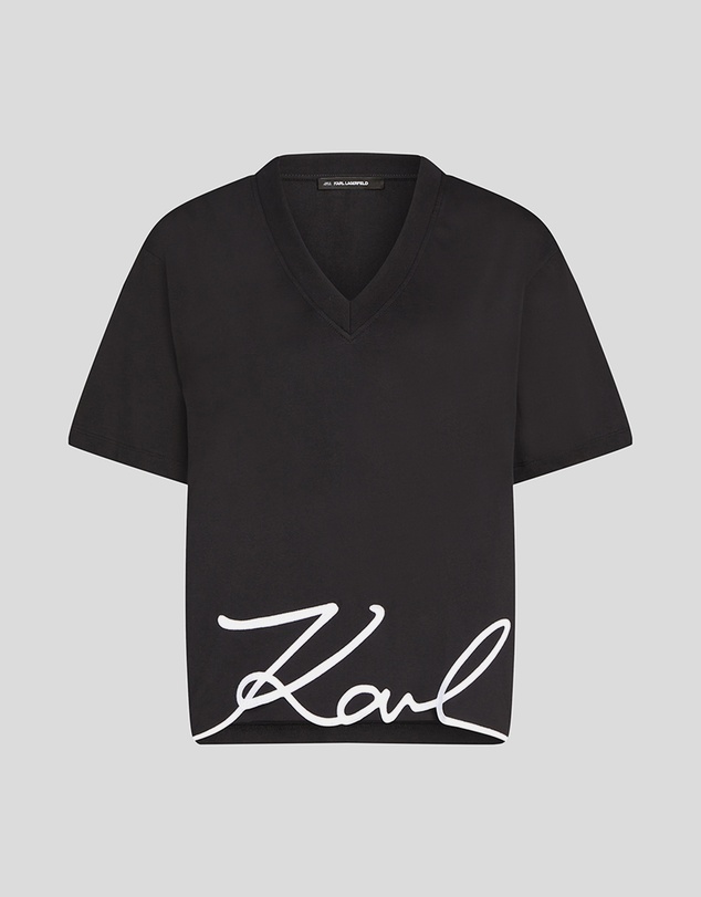 Karl Lagerfeld - Karl Signature V-Neck T-Shirt