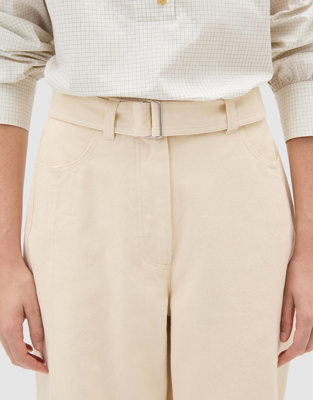 Oroton - Washed Twill Barrel Leg Pants