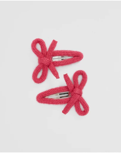 Country Road - Knit Bow Clip Pack Of 2