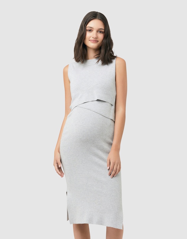 Ripe Maternity - Layered Knit Nursing Dress