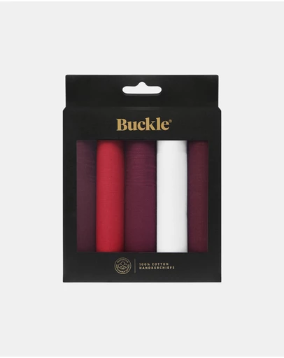 Buckle - Maroon 5-Pack 100% Sustainable Cotton Handkerchief Set