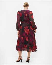 City Chic - Gia Floral Print Pleat Dress